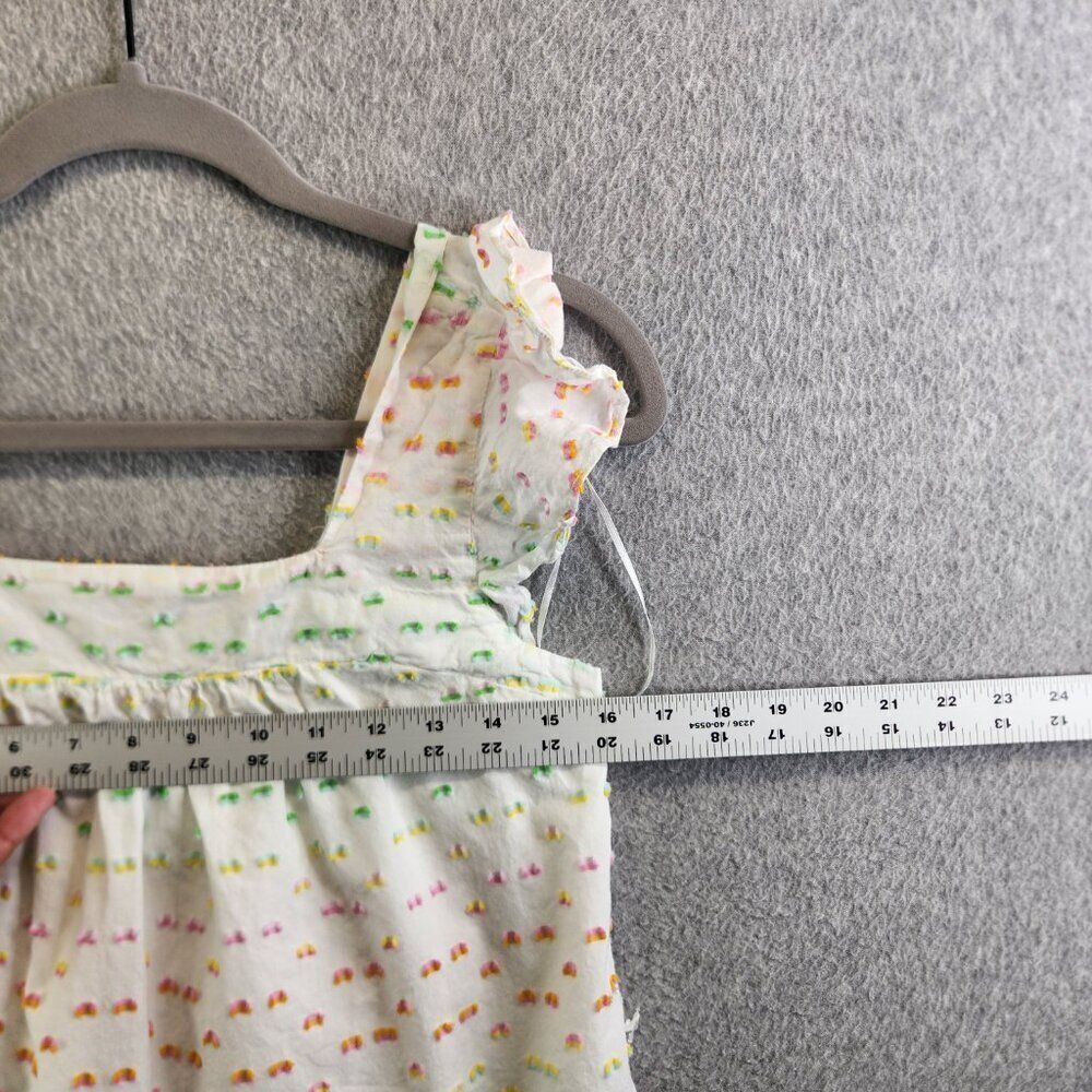 Draper James Dress Womens XS White Clip Dot Flowy Tiered Boho Cottage Prairie - Picture 13 of 16